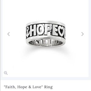 James Avery love, hope, faith ring!! Size 8